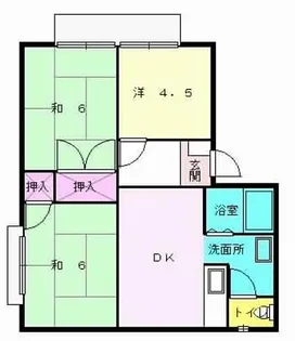 ハイツ二番館【A201号室】の間取り