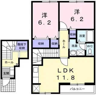 サニーパレスB【2階】の間取り