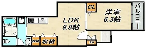 アリビア明神町A棟【2階】の間取り