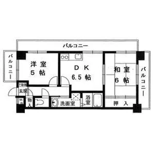 ロイヤルコーポ野添【5階】の間取り