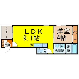 ルナソル【3階】の間取り