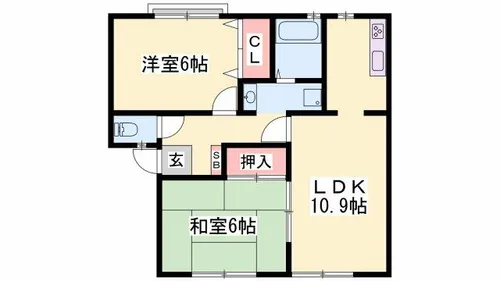 JAハイツ中西【2階】の間取り