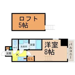 エステムコート名古屋栄デュアルレジェンド【5階】の間取り