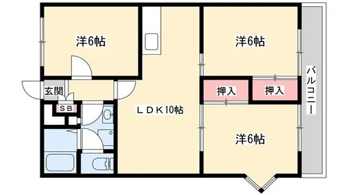 インタービレッジ広畑【604号室】の間取り