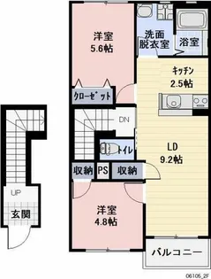 Veritaju【202号室】の間取り