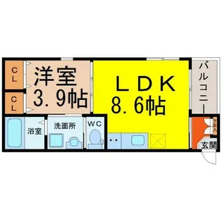 ウエストエム【3階】の間取り