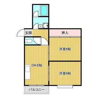 ハイツ銘木【2階】の間取り