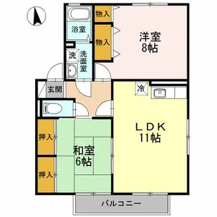 アク―ル B棟【105号室】の間取り