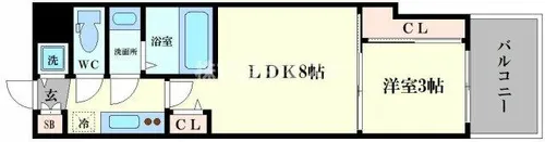 ソルテラス難波NEO【1202号室】の間取り