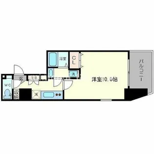 アフルエンス難波【10階】の間取り