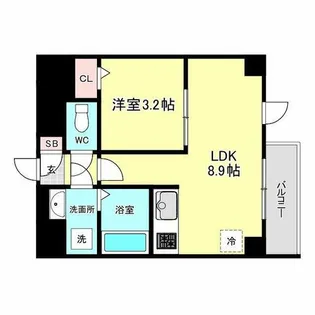ジーグランデ九条【6階】の間取り