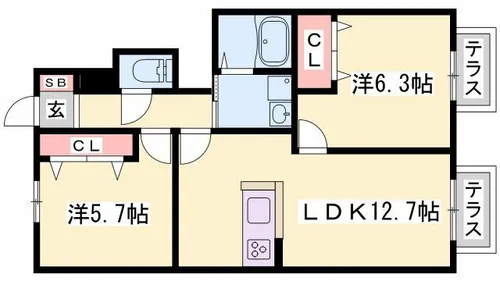 MAST COURT加古川南【C101号室】の間取り