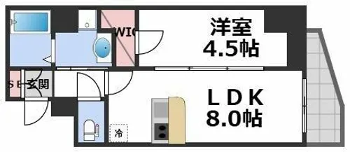 THE HUB MIYAKOJIMA【4階】の間取り