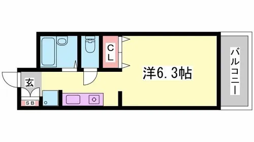 アミスタ花北【206号室】の間取り