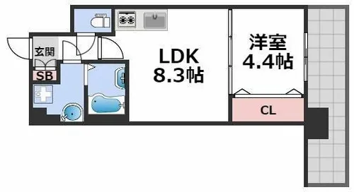 Splendide NAMBAⅢ【11階】の間取り