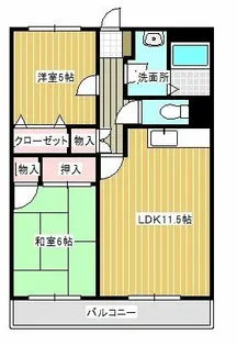 ポートサイドⅡ【202号室】の間取り