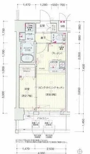 1LDKの間取り画像