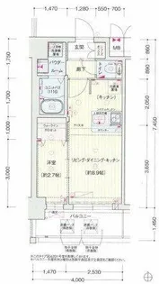 ファステート東大阪バレーナ【11階】の間取り