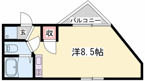 ベルフラワー岡町【202号室】の間取り
