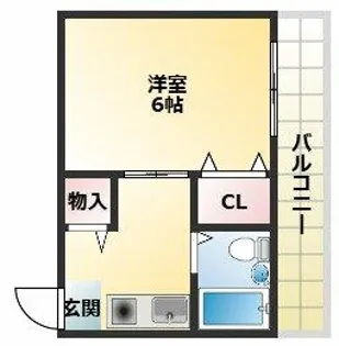 コスモハイツ加美【4階】の間取り