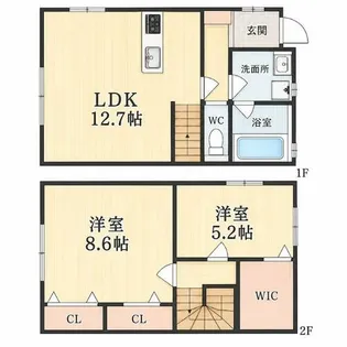 エルセレッソ弐番館【A号室】の間取り