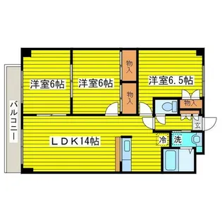 元町ガーデン【6階】の間取り