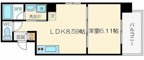スマイリー江戸堀【4階】の間取り