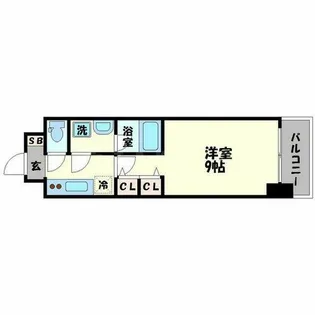 スプランディッド淀屋橋DUE【9階】の間取り
