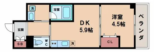 JINEVER上本町(ジンエヴァー上本町)【6階】の間取り
