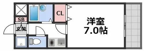 グランデージ今里【4階】の間取り