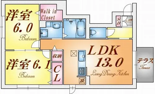ラークヒルズ【1階】の間取り