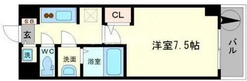 S-RESIDENCE難波Briller【14階】の間取り