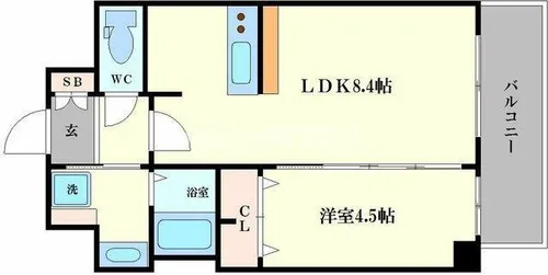 プレサンス梅田東グラッド【4階】の間取り