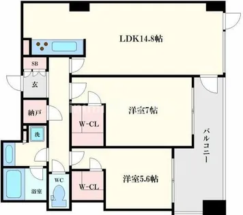 シエリアタワーなんば【6階】の間取り