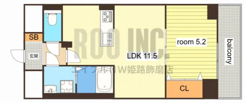 MISTRAL姫路駅前Ⅴ忍町【607号室】の間取り