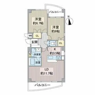 ビューテラス銀河【1階】の間取り