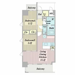 アーサー原【9階】の間取り