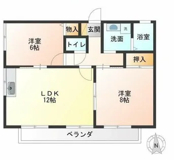 Creekside Blanc【201号室】の間取り