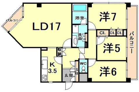 甲子園口ガーデンホームズ【2階】の間取り