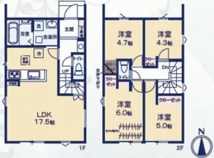 愛知県豊橋市多米中町1丁目【一戸建】の間取り