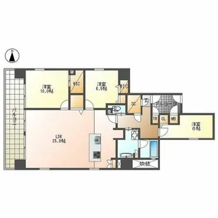 M’s Ark Hisaya-odori【12階】の間取り