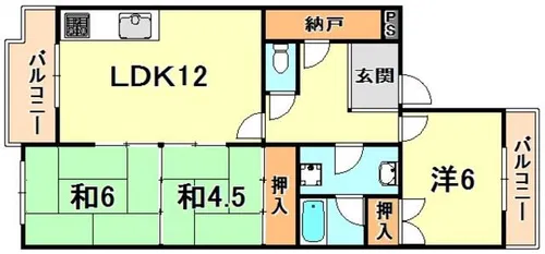 ハピネス【3階】の間取り