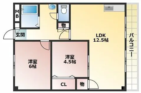 シャトレ北川【2階】の間取り