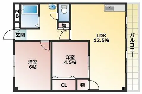 シャトレ北川【2階】の間取り