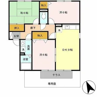 ヴィラウィッシュ【B102号室】の間取り