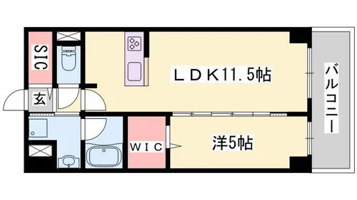 LEMIZE手柄【401号室】の間取り