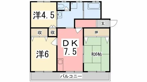 アルテハイム姫路【202号室】の間取り