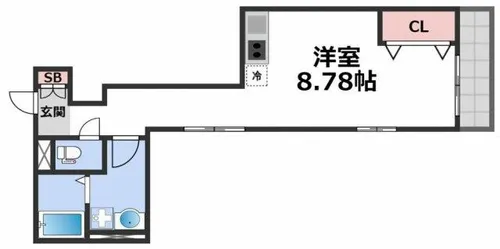 スカイコート鶴橋【1階】の間取り