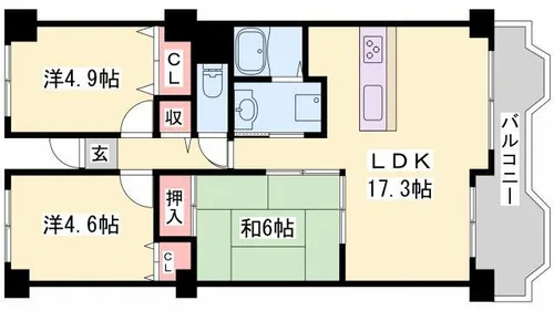 シャトーブランシェ【1102号室】の間取り