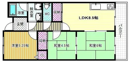 エムテック藤井寺【3階】の間取り